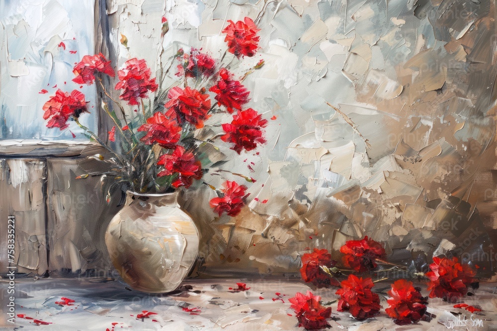 Tranh hoa trang trí phòng ăn