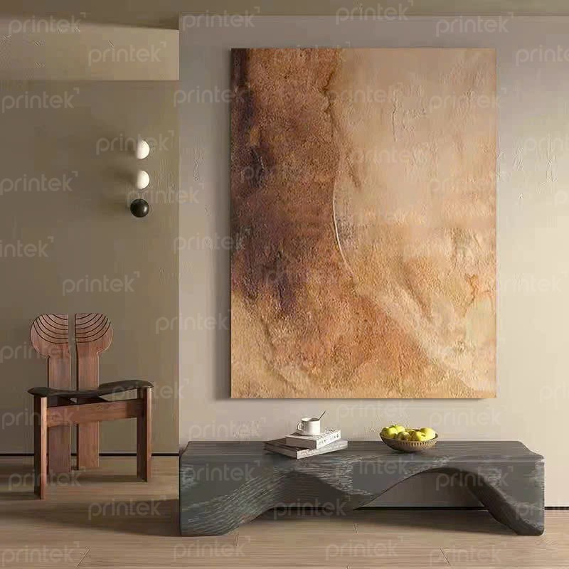 Tranh trừu tượng Wabi Sabi, tranh treo sảnh cầu thang - TT6084
