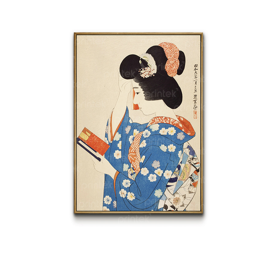 Tranh cô gái mặc kimono, trang trí nhà hàng, quán ăn Nhật Bản - TB13323216