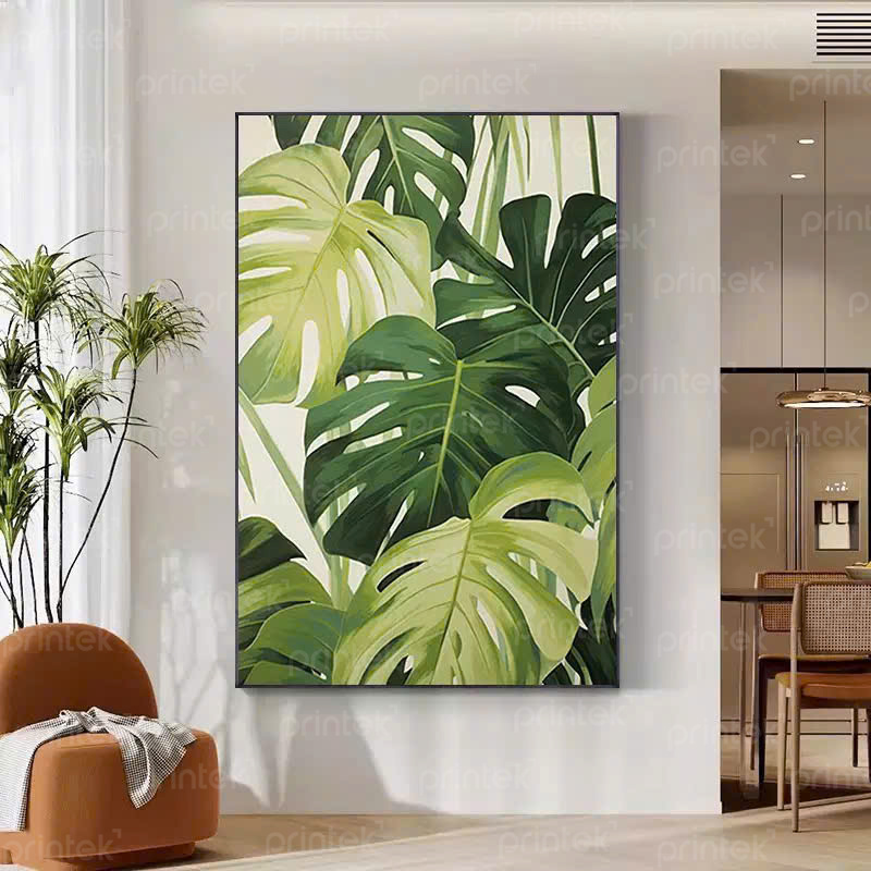Tranh Lá cây nghệ thuật, xưởng in tranh theo yêu cầu Printek, thi công trọn gói - PT09013