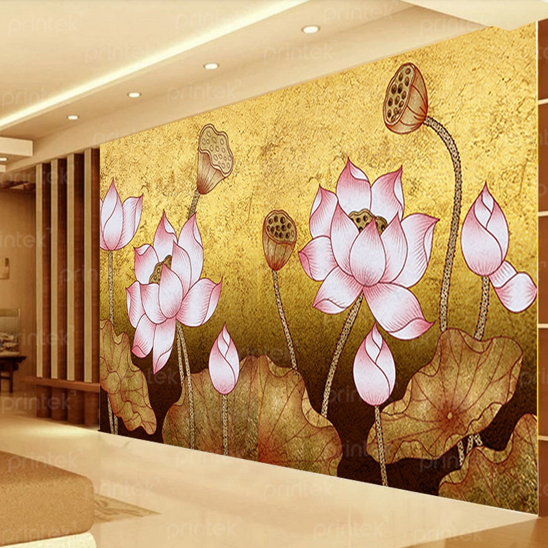 Tranh dán tường hoa sen, in tranh dán tường theo yêu cầu - ADB13324181