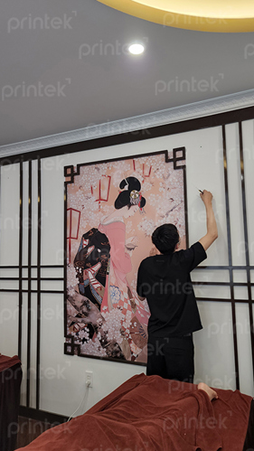 Cách dán tranh 3d lên tường