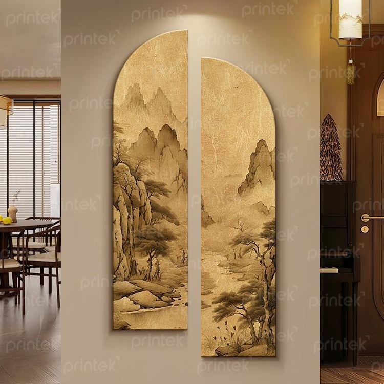 Bộ 2 tranh sơn thủy khung vòm - KV2116