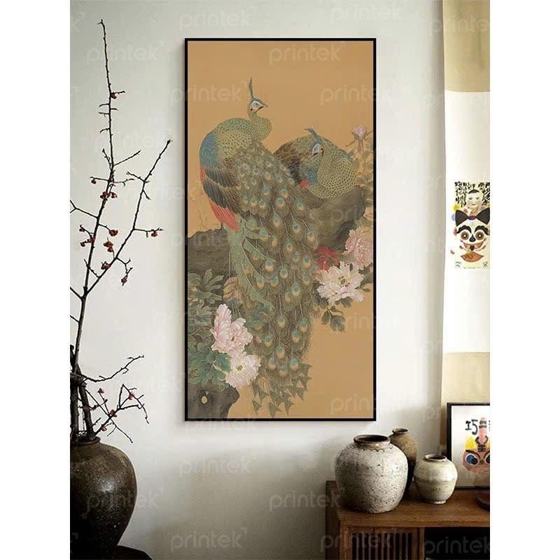 Tranh chim công, tranh phong thủy tài lộc - PT0257