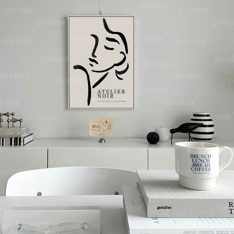 Tranh trừu tượng chân dung tối giản