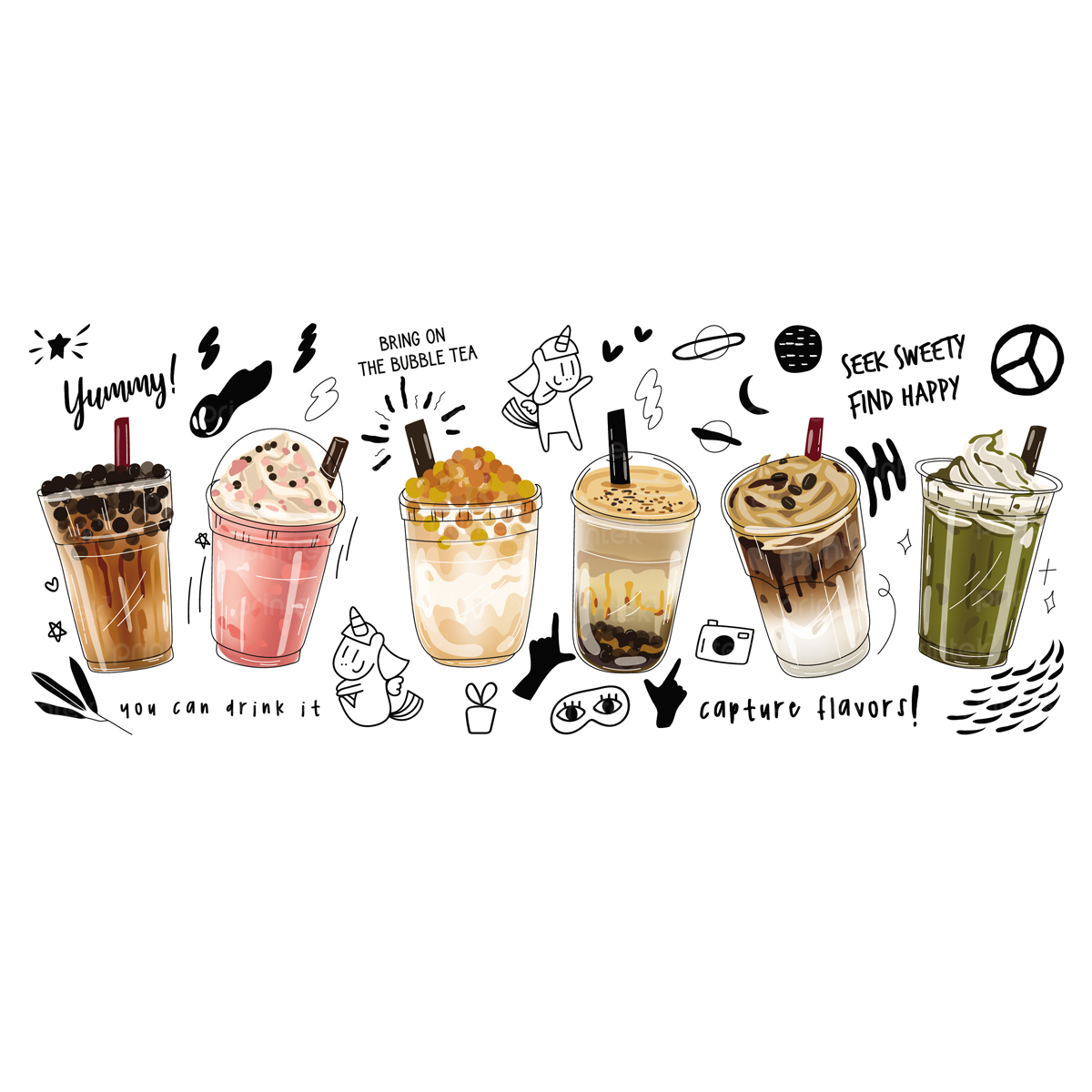 Tranh trang trí quán cafe, trà sữa đã có khung – ST5449