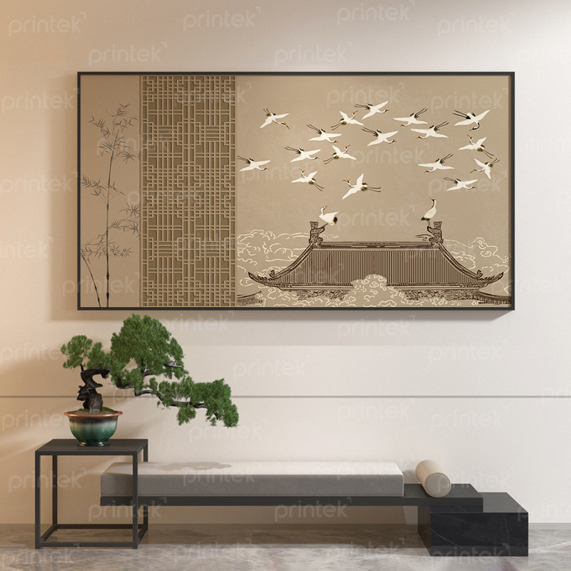 Tranh đàn chim hạc, tranh cổ phong Trung Quốc - ID29893