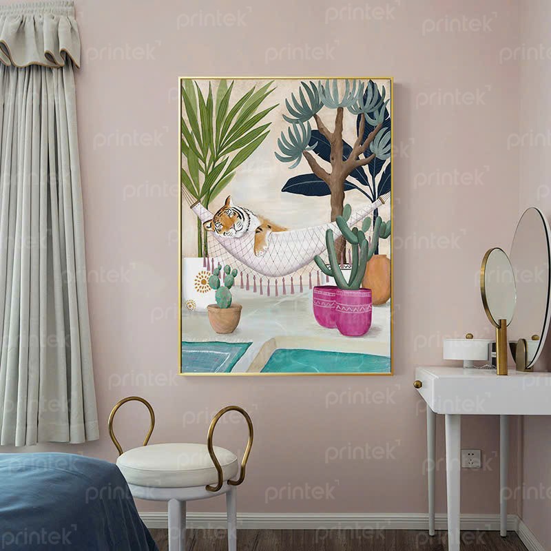 Tranh phong cách Mughal Ấn Độ, tranh treo tường canvas - TT4626