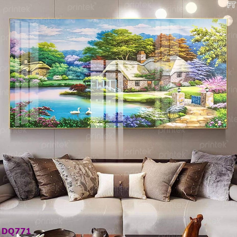 Tranh Canvas phong cảnh làng quê - PT42503