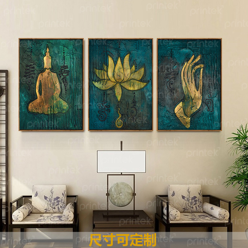 Bộ 3 tranh treo tường phòng thờ, đã có khung - TP149222