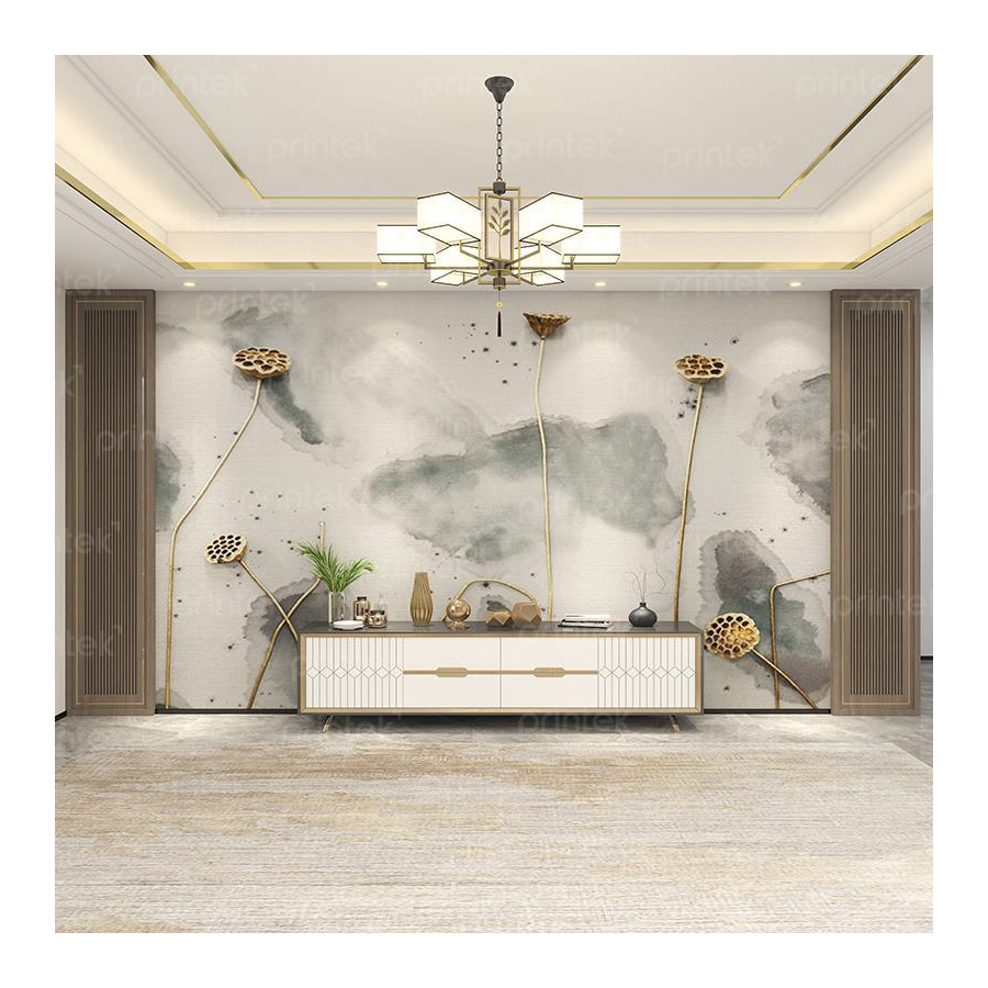 Tranh dán tường hoa sen, in tranh dán tường theo yêu cầu - ADB13324178