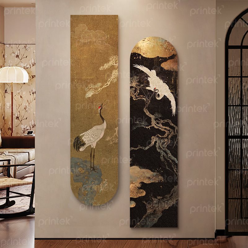 Bộ 2 tranh tùng hạc diên niên trang trí lối vào nhà - TH0161