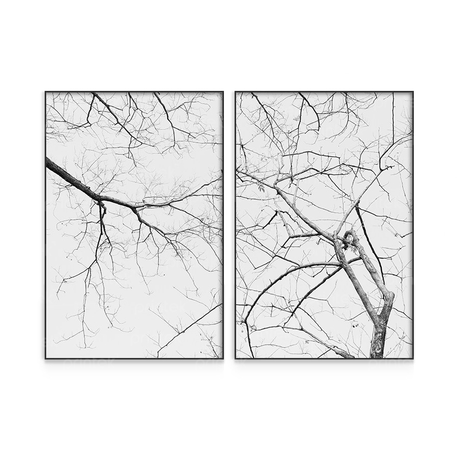 Bộ 2 tranh cây treo tường phòng khách - PC9220