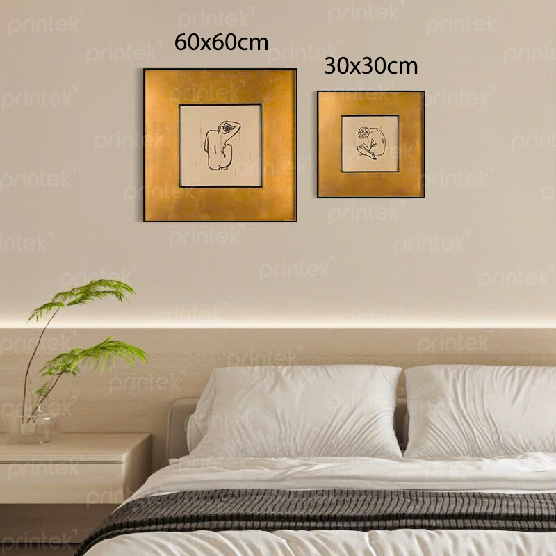 Tranh trừu tượng tối giản khổ vuông - TT9939