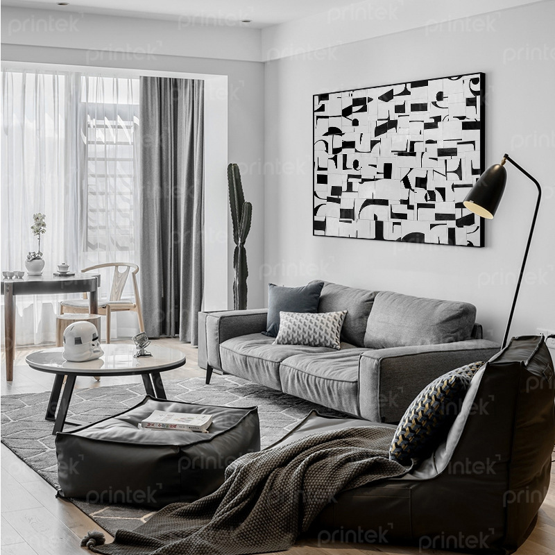 Tranh trừu tượng đen trắng tối giản - TT0925
