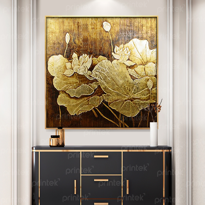Tranh hoa sen decor phòng khách - HS128620