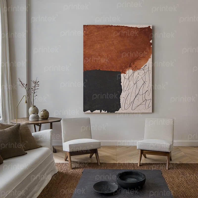 Tranh trừu tượng Wabi Sabi, tranh treo tường canvas - TT1444