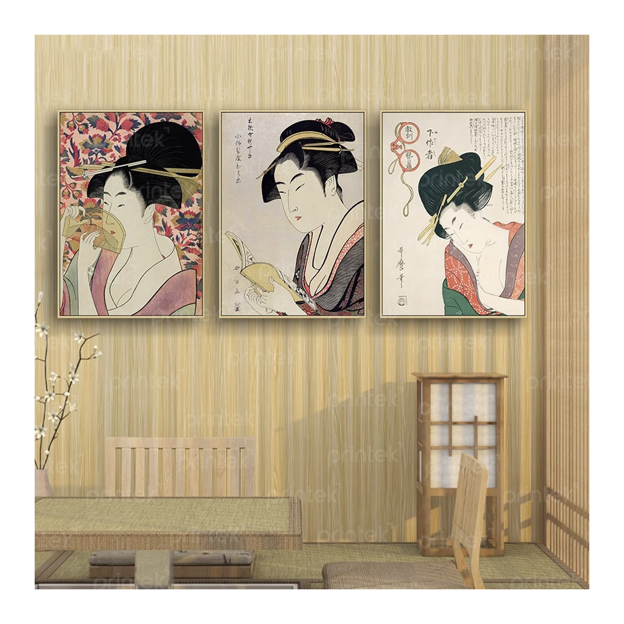 Tranh cô gái mặc kimono, trang trí nhà hàng, quán ăn Nhật Bản - TB13323207