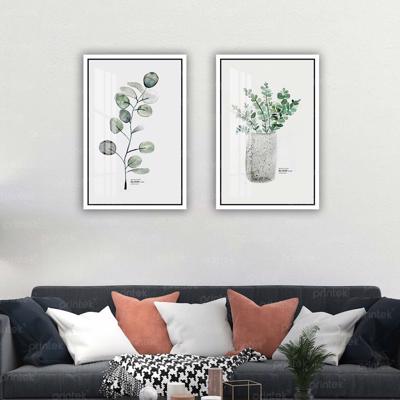 Bộ 2 canvas lá cây, đã có khung – MS4941