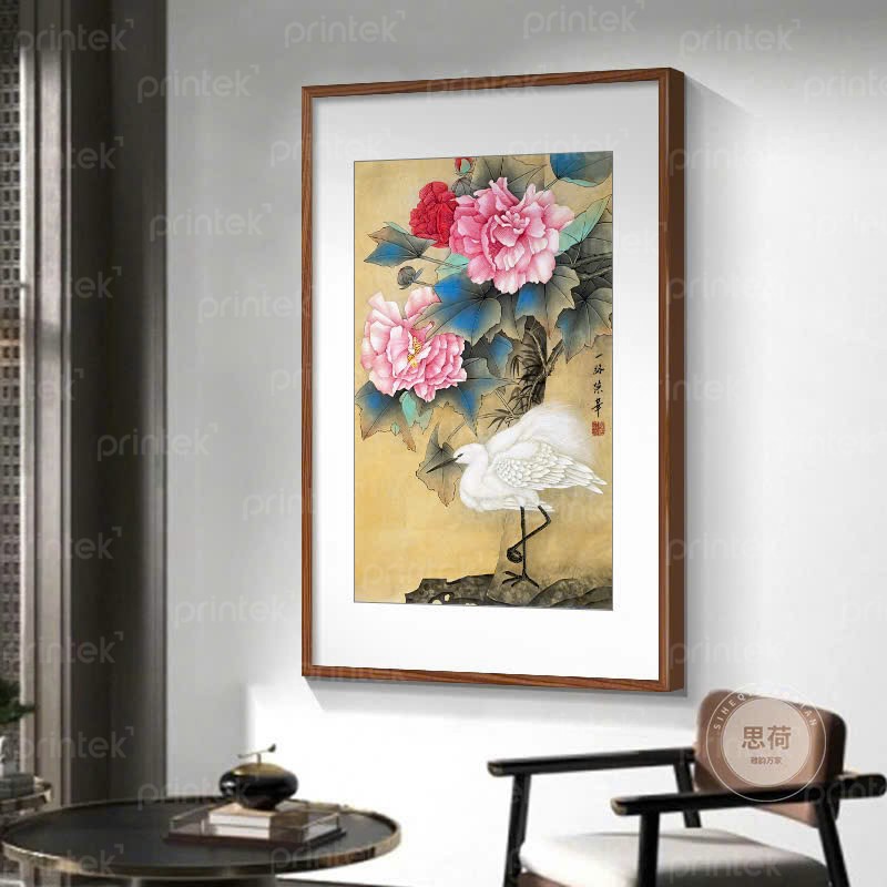 Tranh chim và hoa mẫu đơn