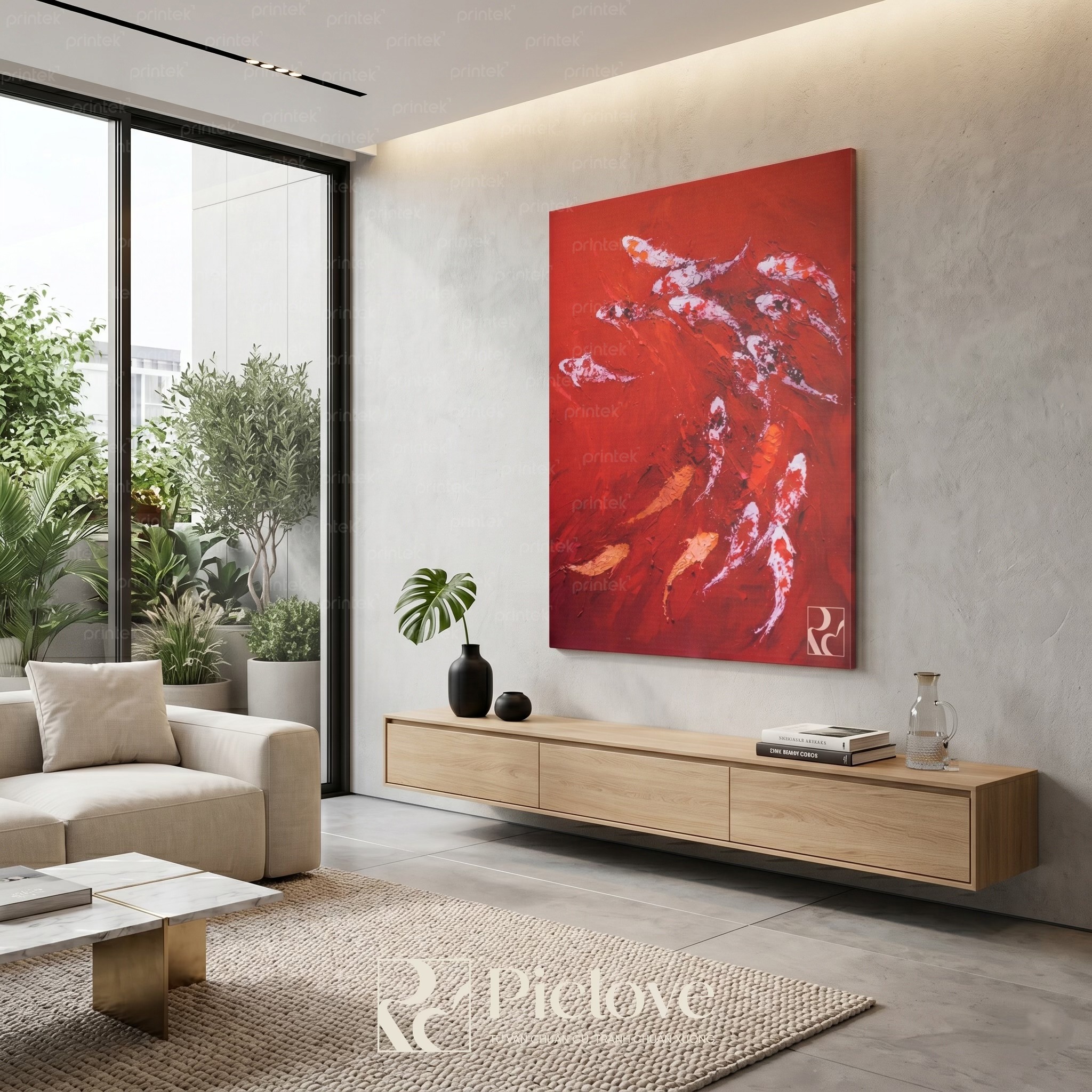 Tranh treo tường phòng khách: Treo đẹp không bằng treo đúng