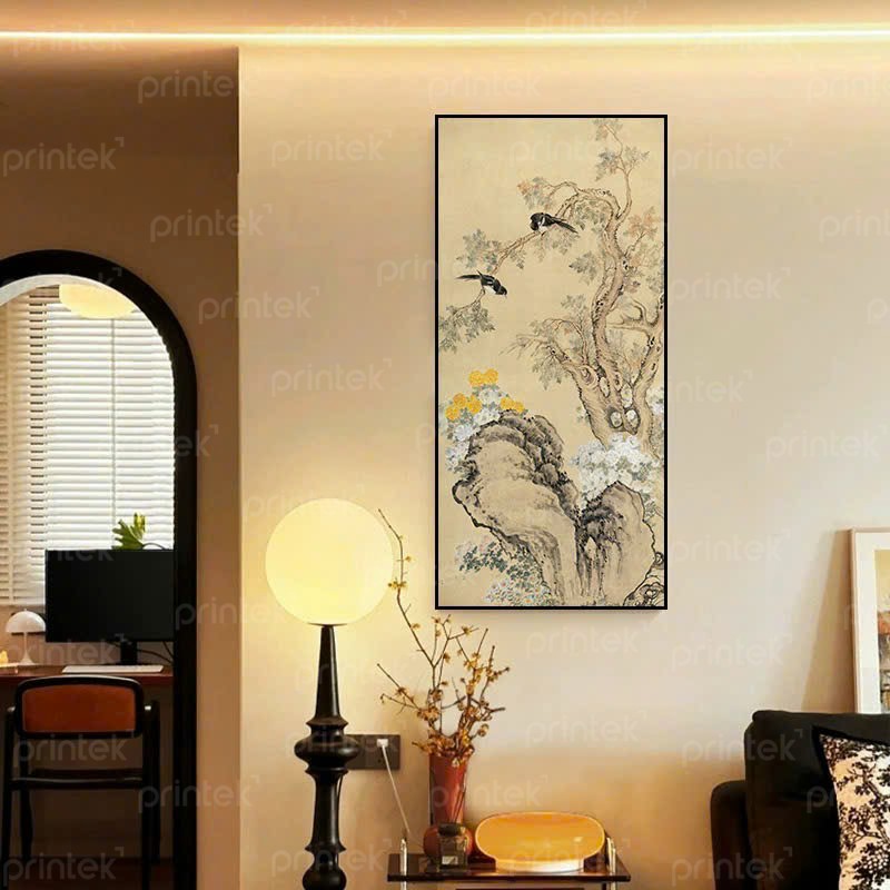 Tranh canvas treo tường hoa và chim - TS149277