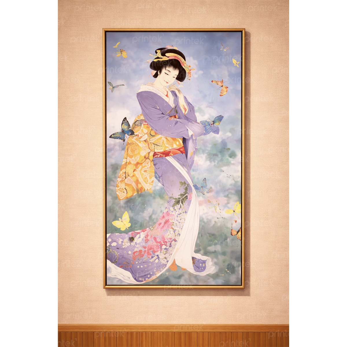 Tranh cô gái mặc kimono, trang trí nhà hàng, quán ăn Nhật Bản - TB13323166