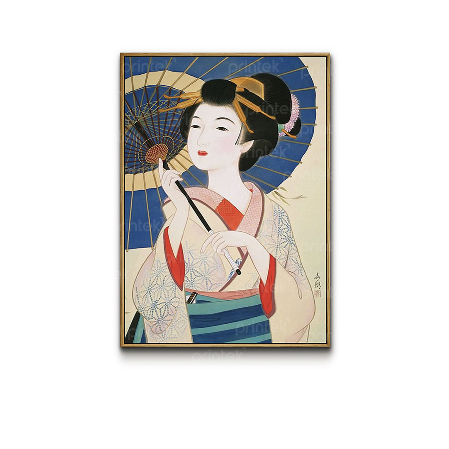 Tranh cô gái mặc kimono, trang trí nhà hàng, quán ăn Nhật Bản - TB13323227