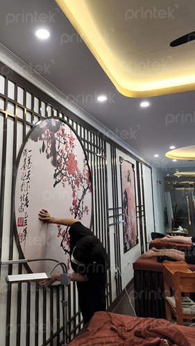Thi công tranh dán tường khổ lớn