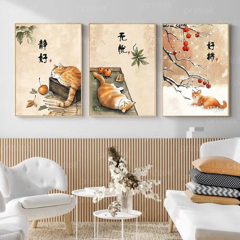 Bộ 3 tranh chú mèo - TS179644