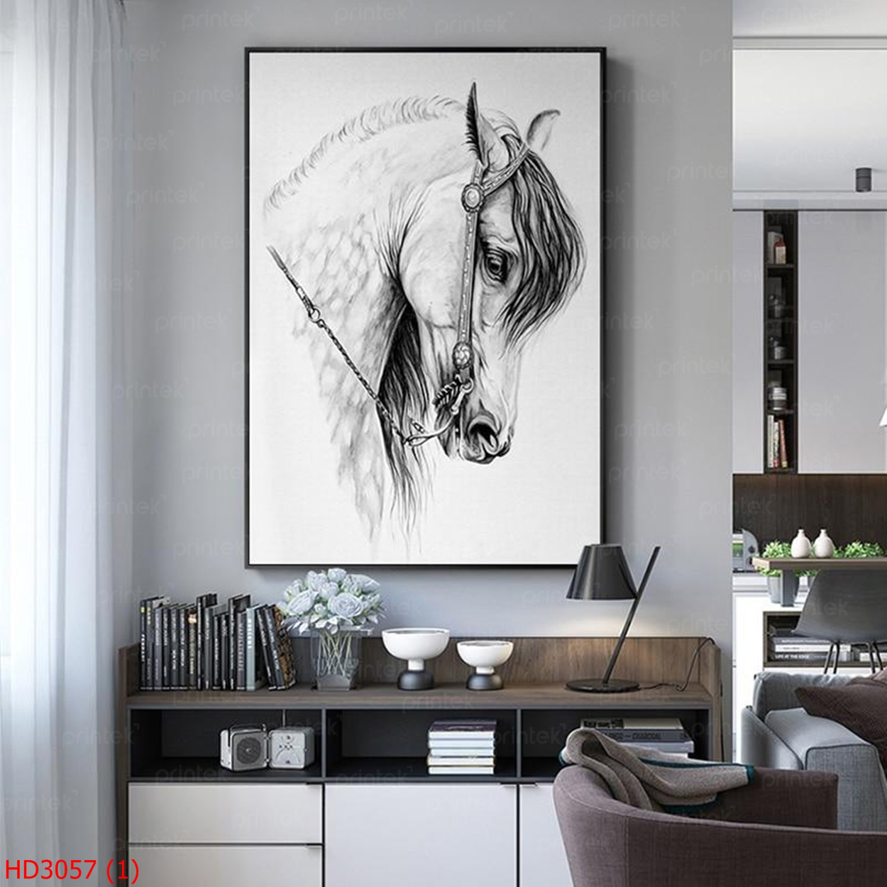 Tranh canvas ngựa, đã có khung – HD4564