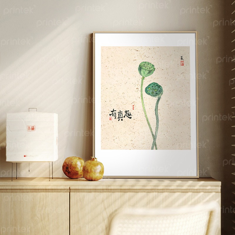 Tranh hoa sen decor phòng khách - HS310127
