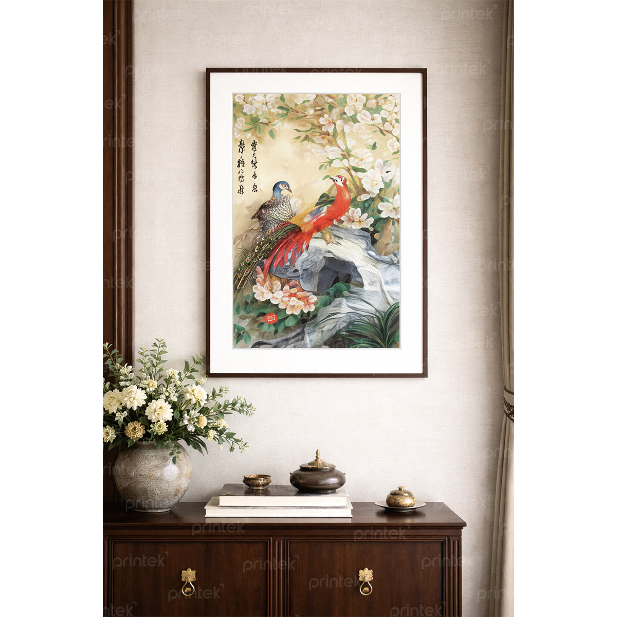 Tranh chim công phong thủy tài lộc - TS9594