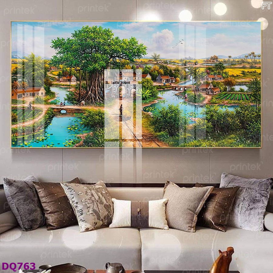 Tranh phong cảnh làng quê Bắc Bộ - PT42506