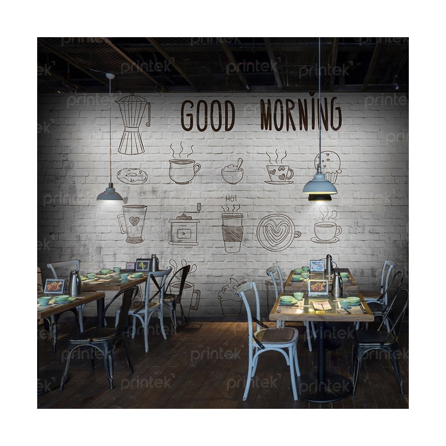 Tranh dán tường quán cafe, trà sữa - ADB33245573