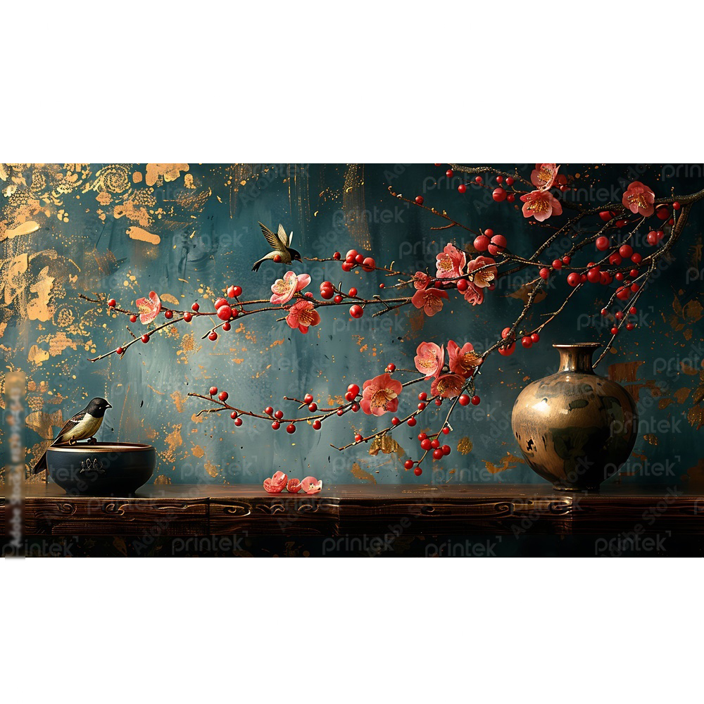 Tranh dán tường phong cách Indochine – TT4554