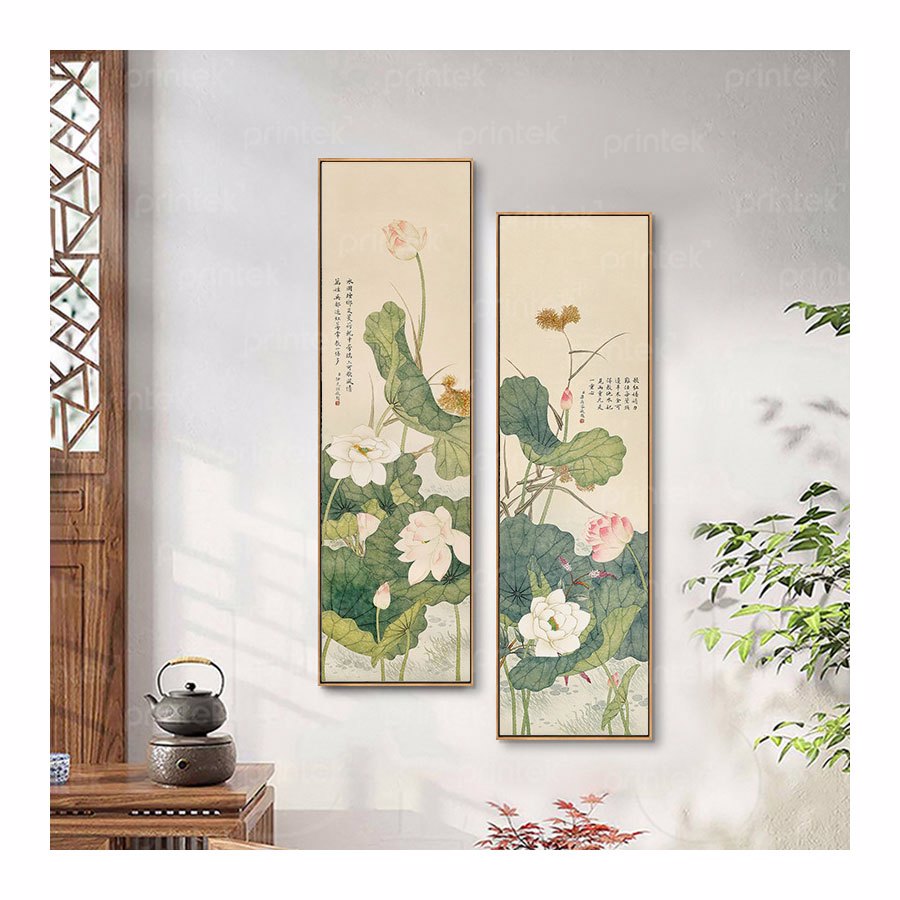 Tranh hoa sen, đã có khung - HS019