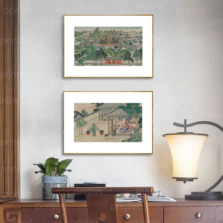 Bộ 2 tranh Canvas treo tường, phong cách cổ - ID167006
