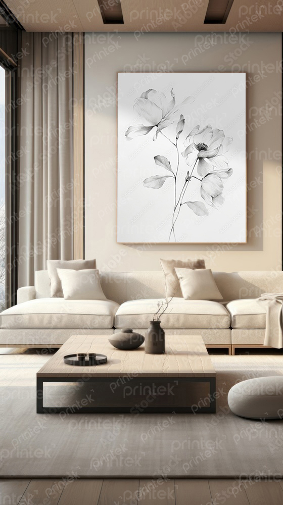Tranh Canvas trừu tượng đen trắng - TT57216