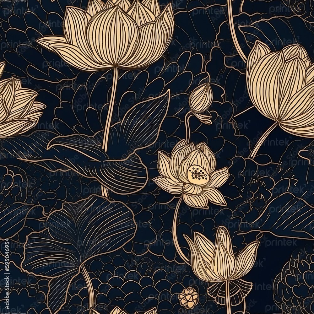 Tranh dán tường hoa sen - HS04971