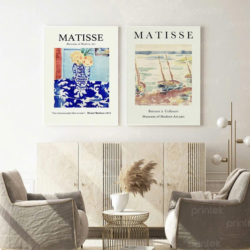 Bộ 2 tranh treo tường Matisse, tranh trừu tượng - TT4999