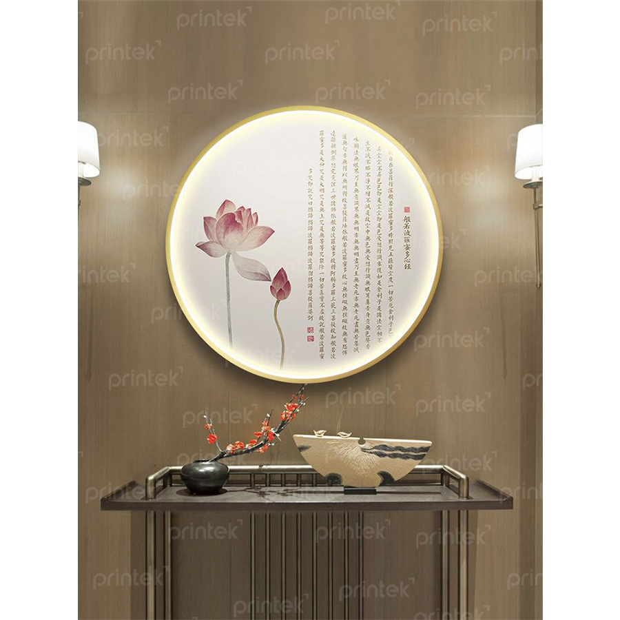 Tranh đèn led hoa sen trang trí góc thiền trà - TB13323965