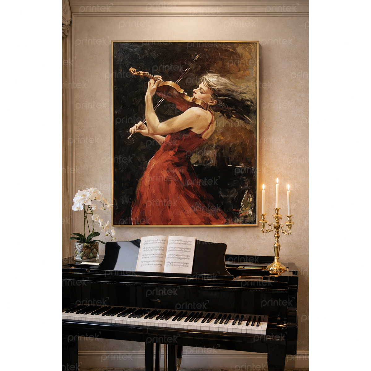 Tranh cô gái chơi đàn violon – MS5017