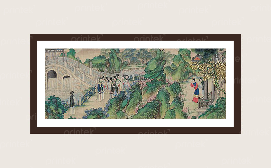 Tranh canvas cổ treo phòng trà, khung viền 5cm - PT04659