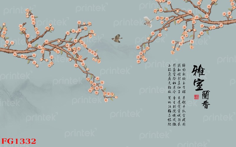 Tranh dán tường hoa đào - FG1332