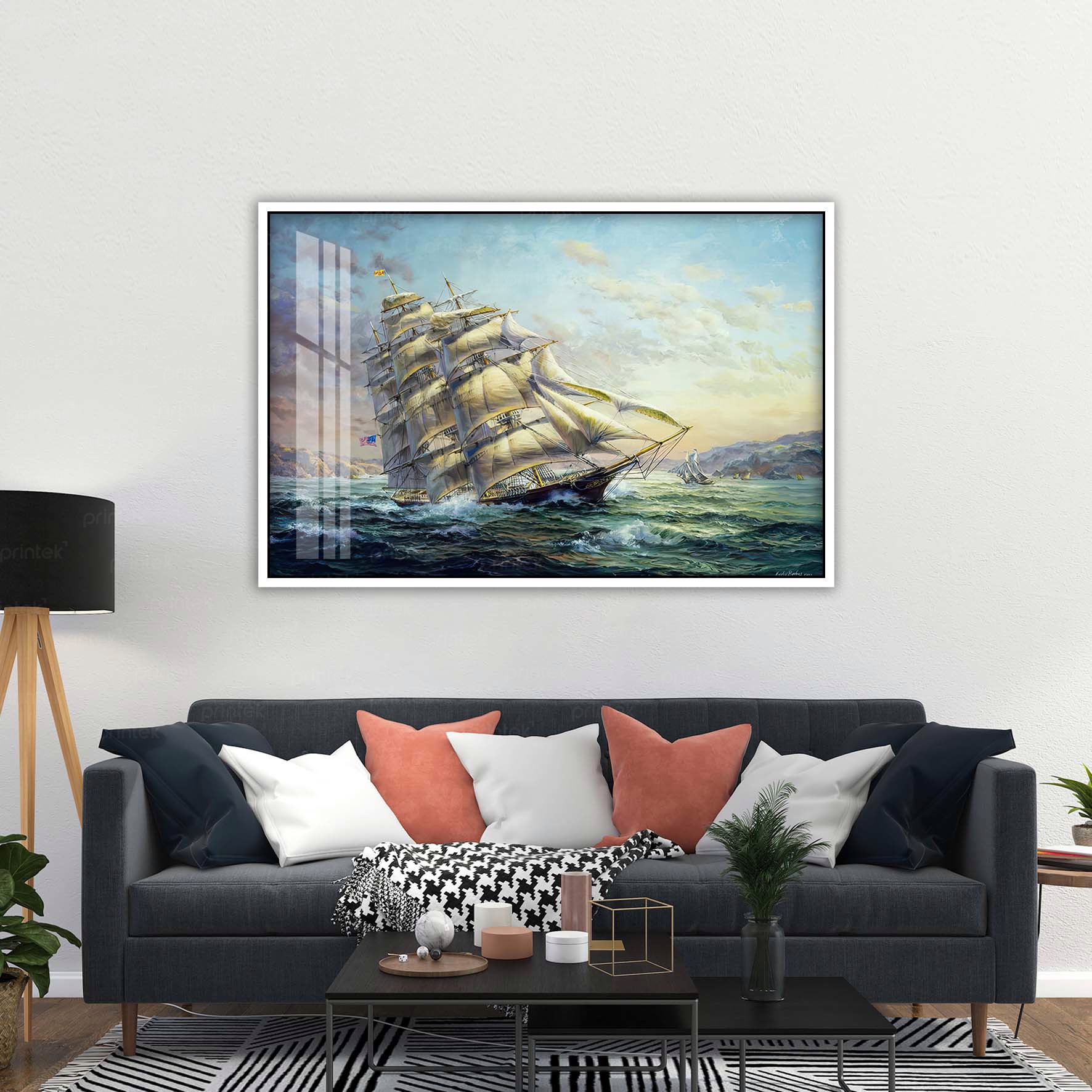 Tranh phong thuỷ thuận buồm xuôi gió, đã có khung – TB172