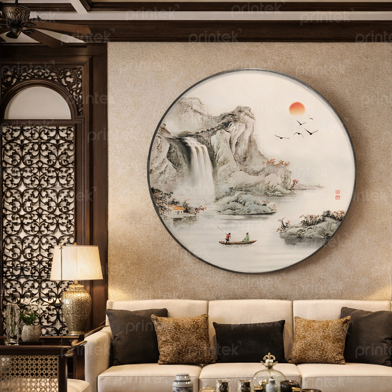 Tranh tròn Sơn Thuỷ An Hoà - TB13323396