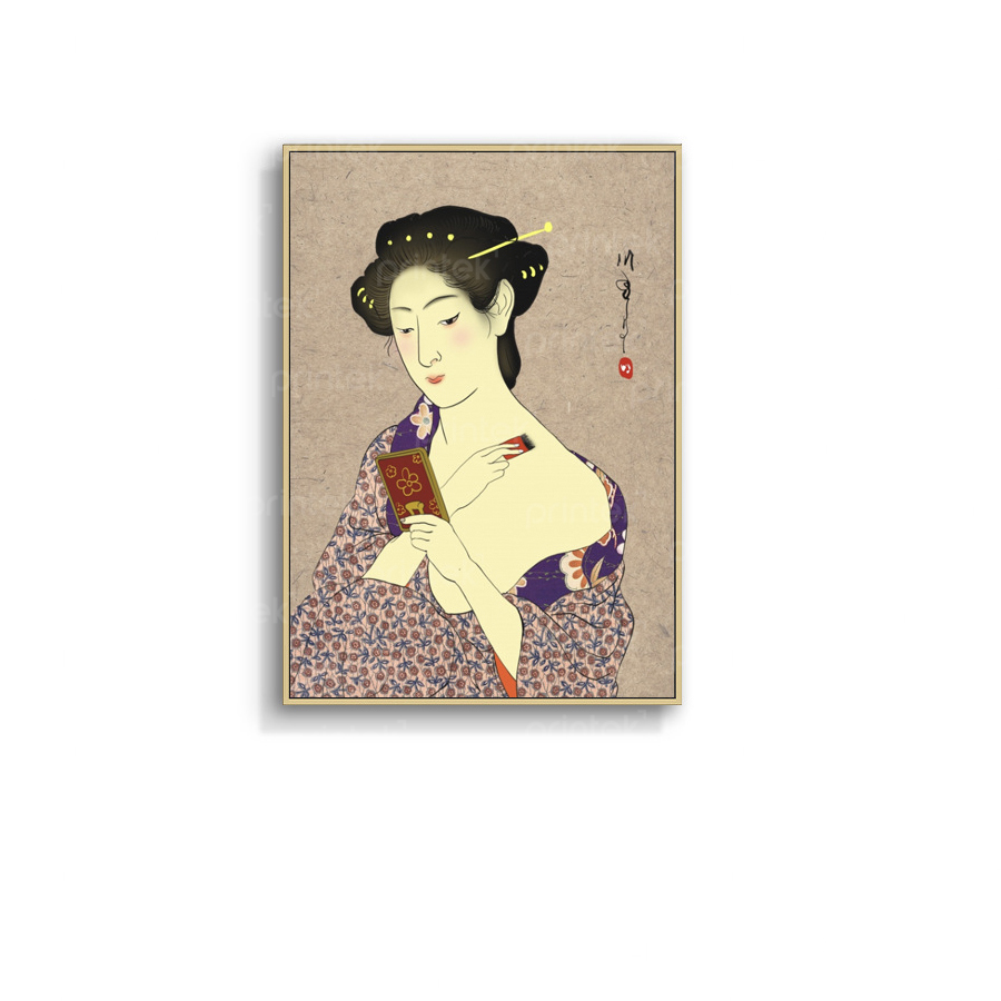 Tranh cô gái mặc kimono, trang trí nhà hàng, quán ăn Nhật Bản - TB13323192