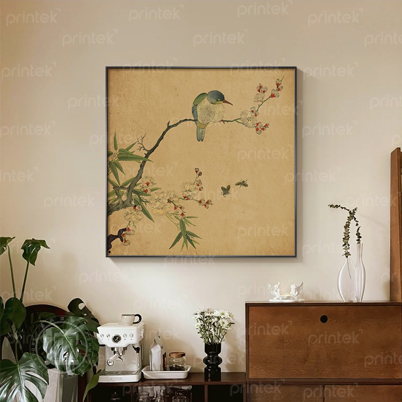 Tranh canvas hoa và chim - PC14725