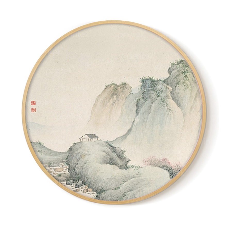 Tranh tròn thủy mặc phong cách indochine - TB13323949